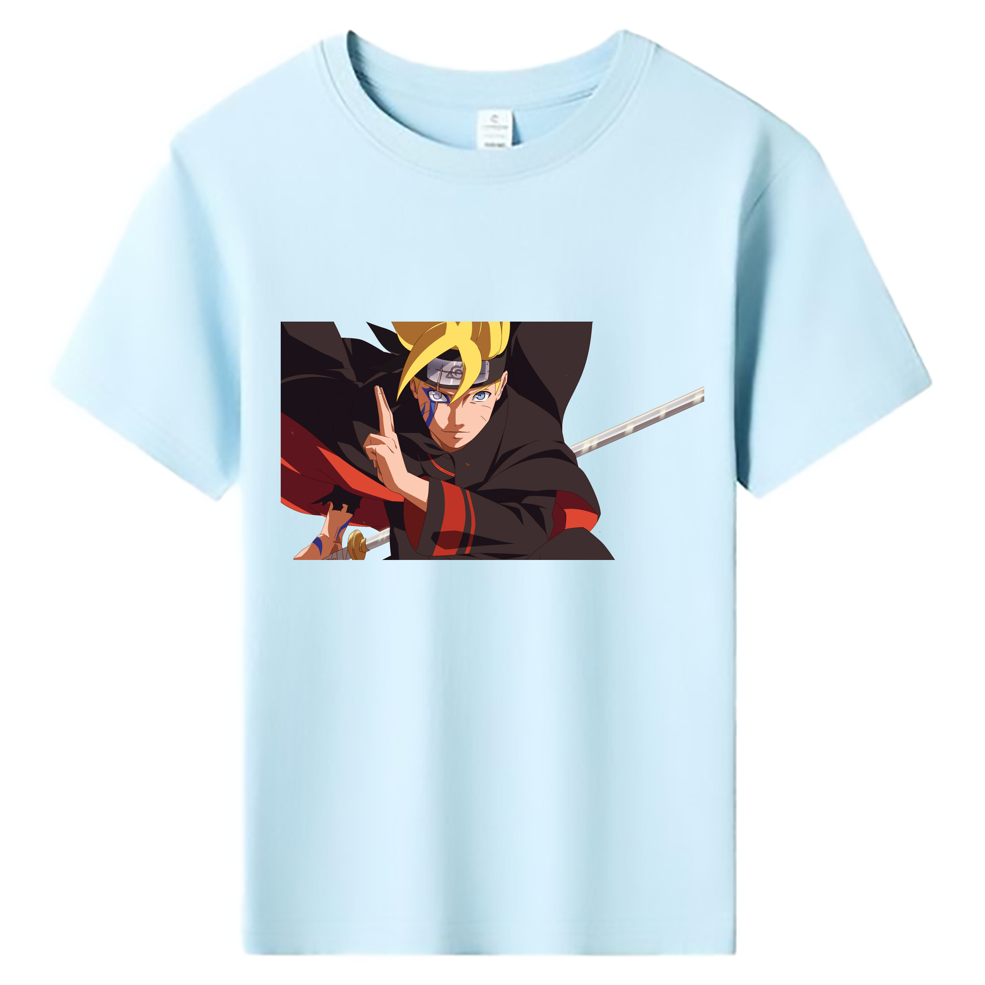 （画像用） NARUTO -ナルト- うずまき ボルト Uzumaki Boruto 綿100％キッズTシャツ（フロントプリント）